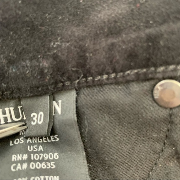 Hudson Pants Woman Sz 30 Black Velvet Skinny Low Rise Pockets Tapered Stretch - Picture 9 of 13